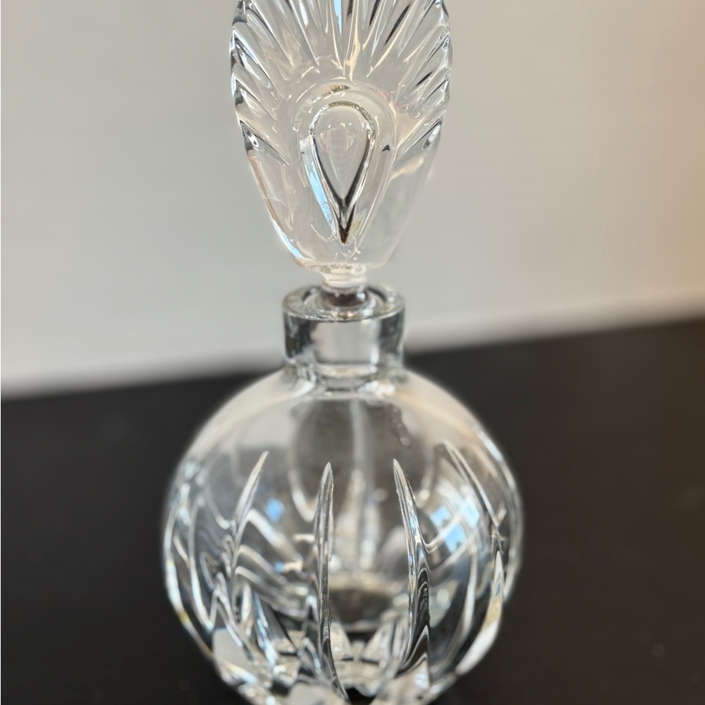 Vintage Mikasa Carousel Cut Crystal Perfume Bottle w/Stopper Excellent Condition